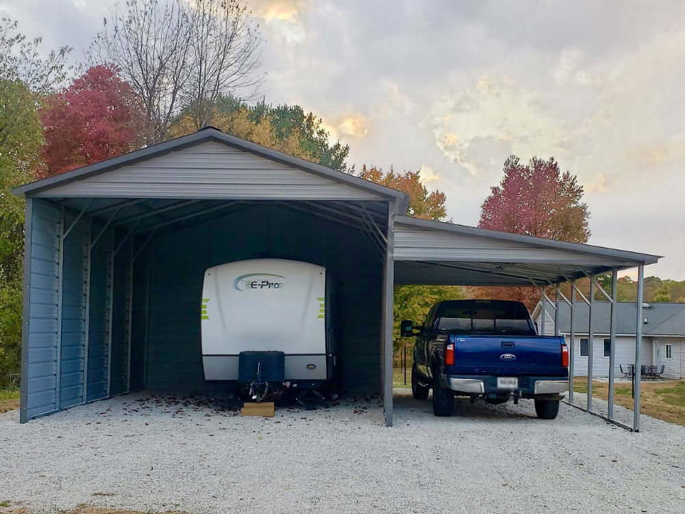 Partially Enclosed Carport w/ Lean